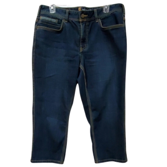 Carhartt Denim Cropped Blue Jeans 14 - Picture 2 of 6